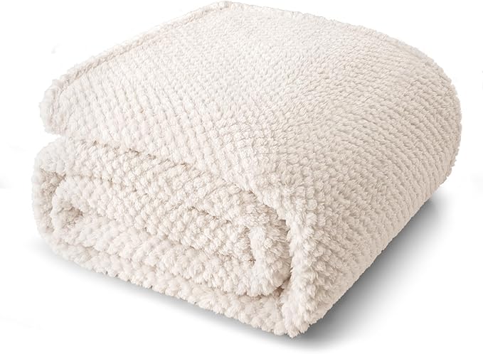 Whale Flotilla Queen Size Fuzzy Fleece Blanket for Bed, 90x90 Inch Fluffy Warm Soft Jacquard Blankets for All Season, Ligh...