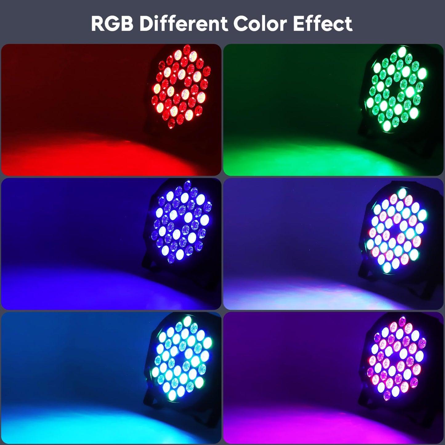 Zemoj 2Pcs 36 Led Par Light, 36W Rechargeable Stage Lights Rgb Dmx Remote Control Battery Powered Uplights For Events Wedding Dj