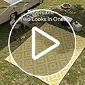 FH Home Outdoor Rug - Waterproof, Fade Resistant, Reversible - Premium Recycled Plastic - Striped - Large Patio, Deck, Sun...
