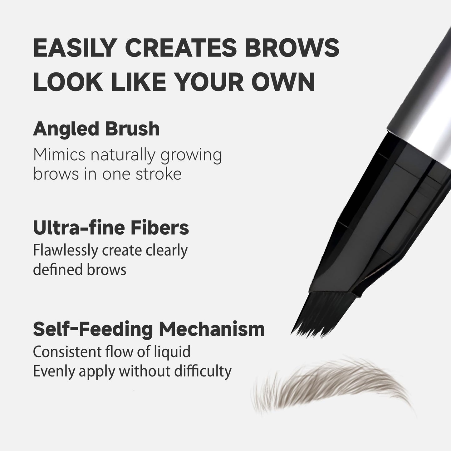 Unicos Eyebrow Pen, Angled Brow Brush, Eyebrow Pencils for Women, Natural Brow Pen, Hair-Like Strokes, 24hrs Long-Lasting, Water