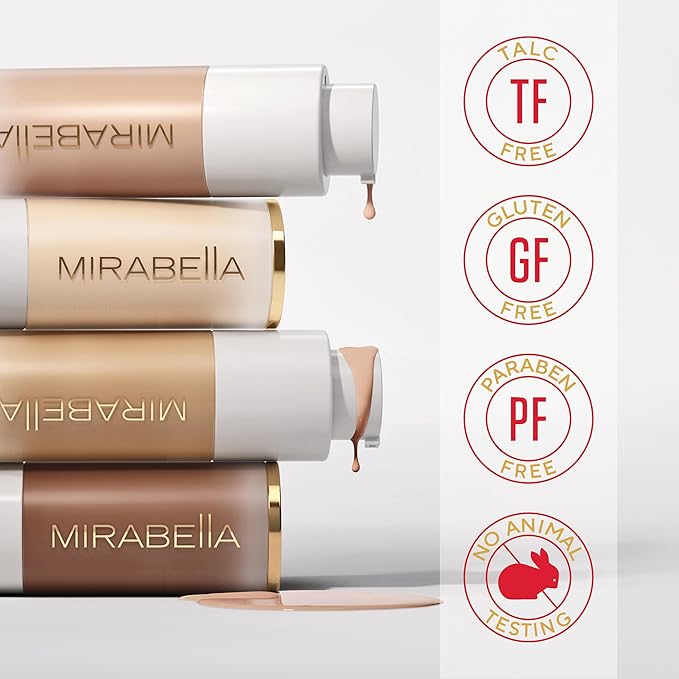 MIRABELLA - Invincible for All HD Liquid Foundation, Moisturizing Face Products for All Skin Types, Full-Coverage Lightweight Foundation Makeup, Moisturizing & Hydrating Beauty Care, Ivory I50