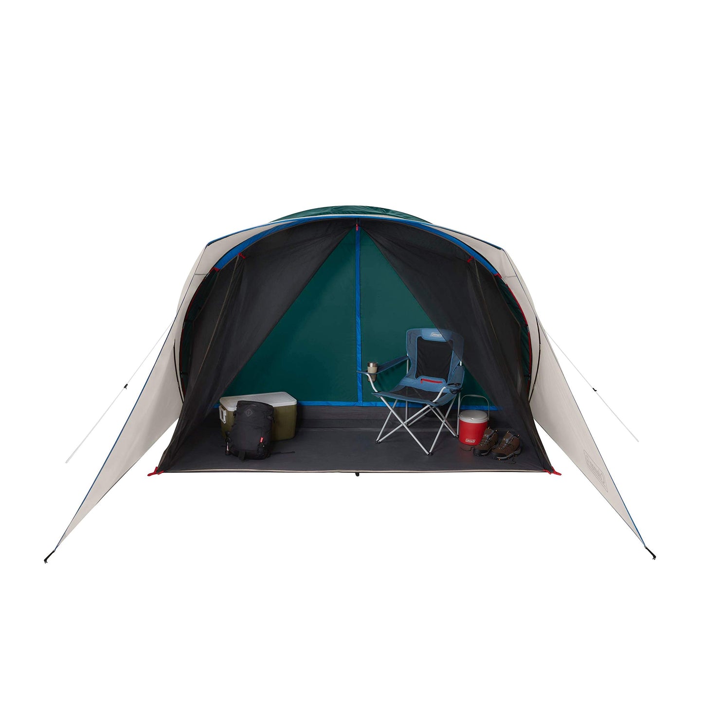 Coleman Cabin Camping Tent with Screened Porch, 4/6 Person Weatherproof Tent with Enclosed Screened Porch Option, Includes Rainfly, Carry Bag, Extra Storage, and 10 Minute Setup