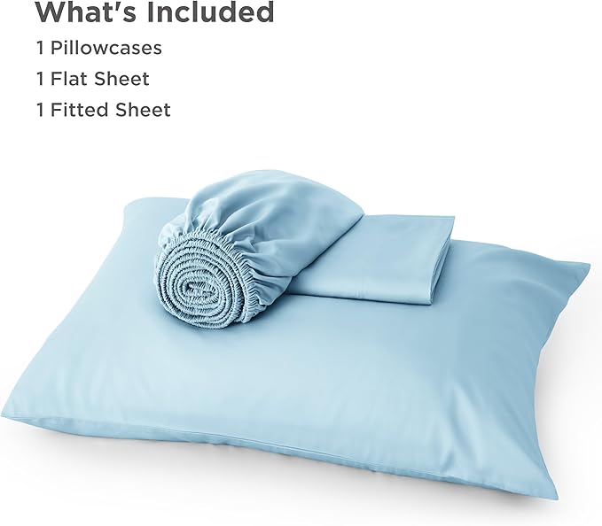 Bedsure Cooling Sheets Twin, Rayon Derived from Bamboo, Breathable & Soft Twin Sheets Set, Deep Pocket Up to 16 Inches, Hotel Luxury Silky Bedding for Hot Sleepers, Aqua