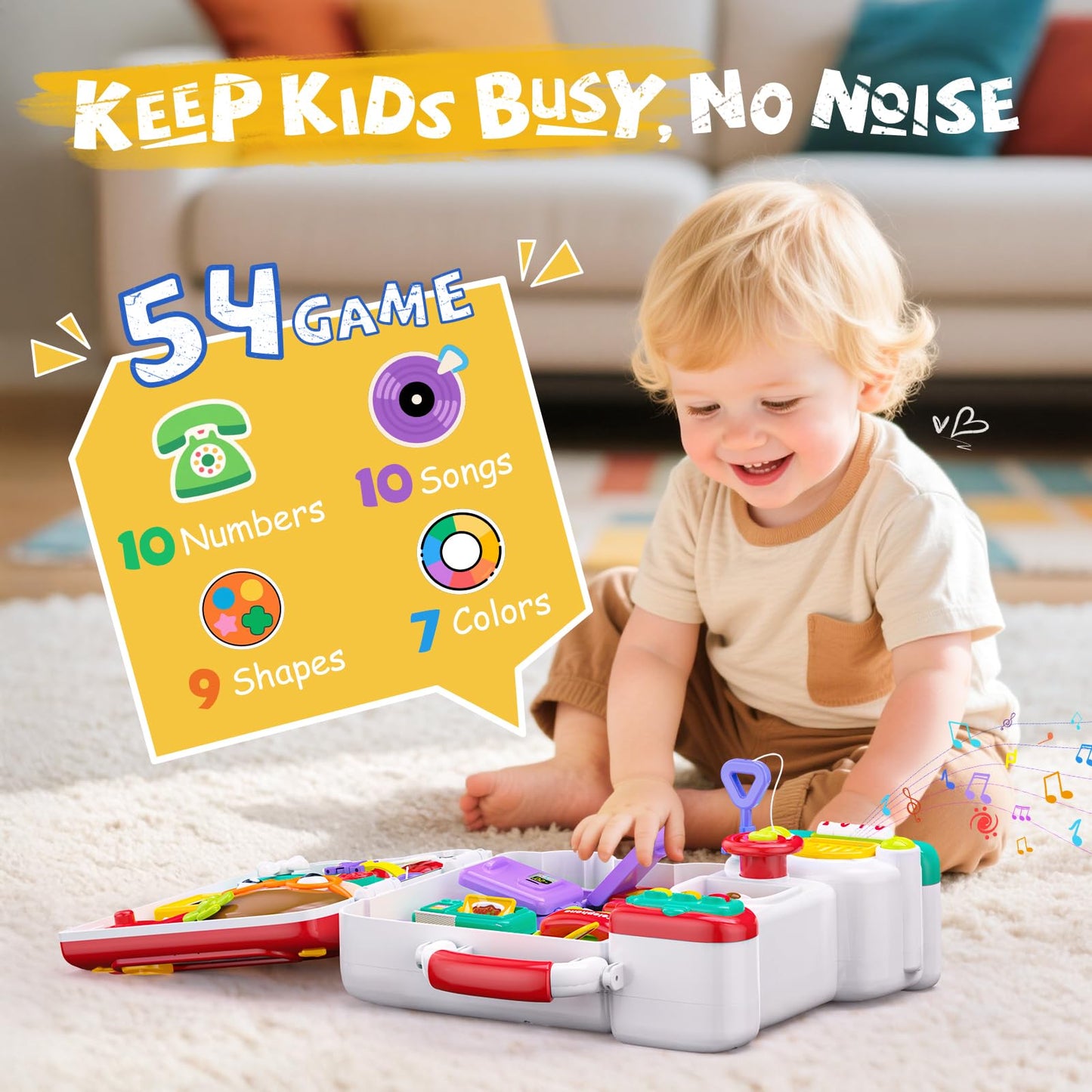 Vanvimen Busy Board Montessori Toys Gift for 1 2 Year Old Boys, Early Educational Montessori Toys for Toddler 1-3, Birthday Gifts Toy for 1 2 Year Old Boy, Ideas 1 Year Old Boys Birthday Gift Toy