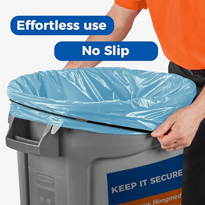 Trash Can Bands Set of 3, Fits 32 to 55 Gallon Cans, Hongmed Large Elastic Rubber Bands for Kitchen/Office/Garage, Secure Garbage Bags Black.