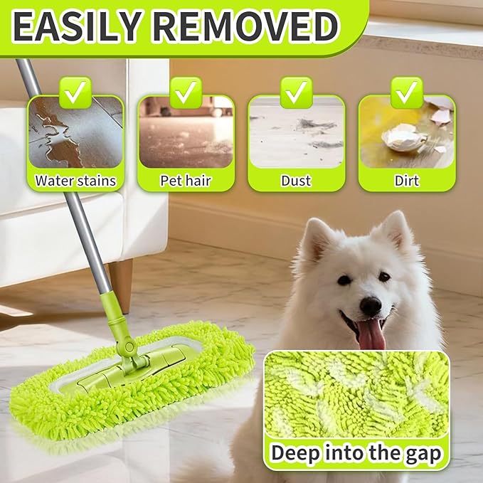 8 Pack Reusable Microfiber Mop Pads,Compatible with Swiffer Sweeper Mop, Replacement Dry Sweeping Cloths & Wet Mopping Cloths Sweeping for Surface/Hardwood Floor Cleaning