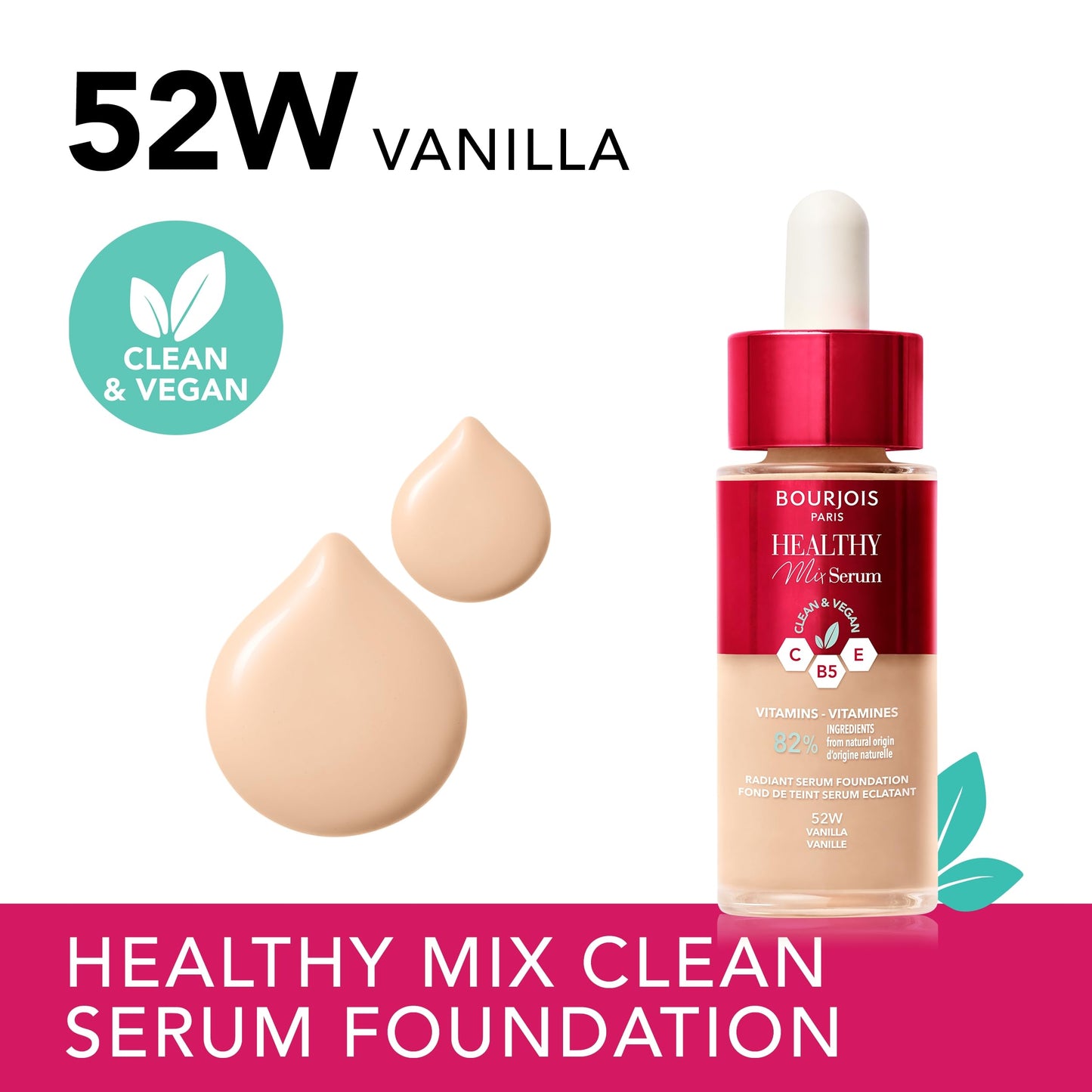Bourjois Fond de Teint Healthy Mix Serum Foundation for a natural look (52W Vanilla)