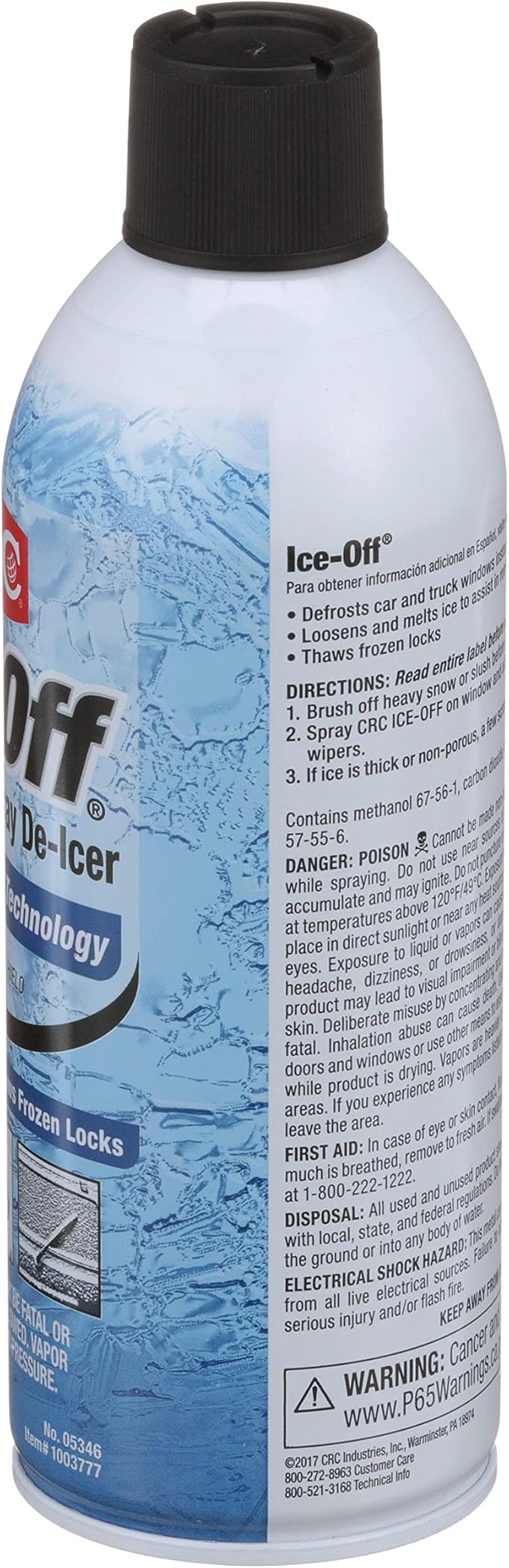 CRC Ice-Off Windshield Spray De-Icer, 12 Wt Oz, Pack of 1