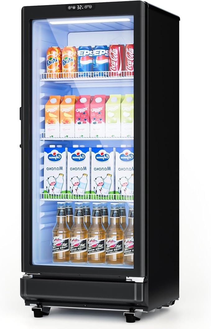 ICEVIVAL 6 Cu.Ft Commercial Refrigerators, Display Fridge with Double-Tempered Glass Door, Beverage Cooler for Bar, Offic...
