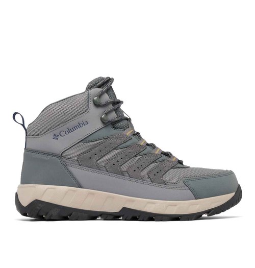 Columbia Mens Strata Trail Mid Waterproof, City Grey/Savory, 11