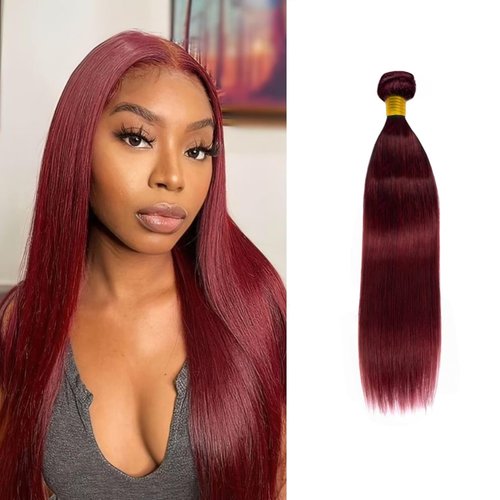 99j Burgundy human hair Straight Hair 26 INCH 8A Brazilian Virgin Hair 99j Burgundy Straight Hair Weaves Bundle Free Part Red Wine Color 100% Unprocessed Human Hair Weft Weaves