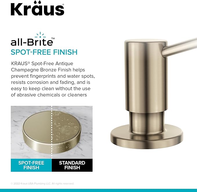 KRAUS Kitchen Soap and Lotion Dispenser in Spot-Free Antique Champagne Bronze, KSD-43SFACB