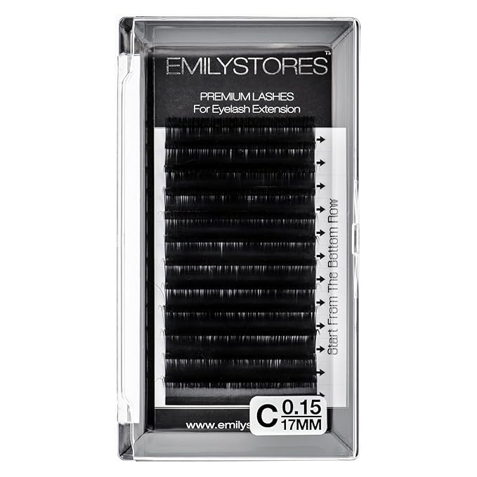 Eyelash Extensions 0.15mm Thickness C Curl 17mm Length Individual Volume Natural Eyelashes For Lash Extensions(0.15,C,17mm)
