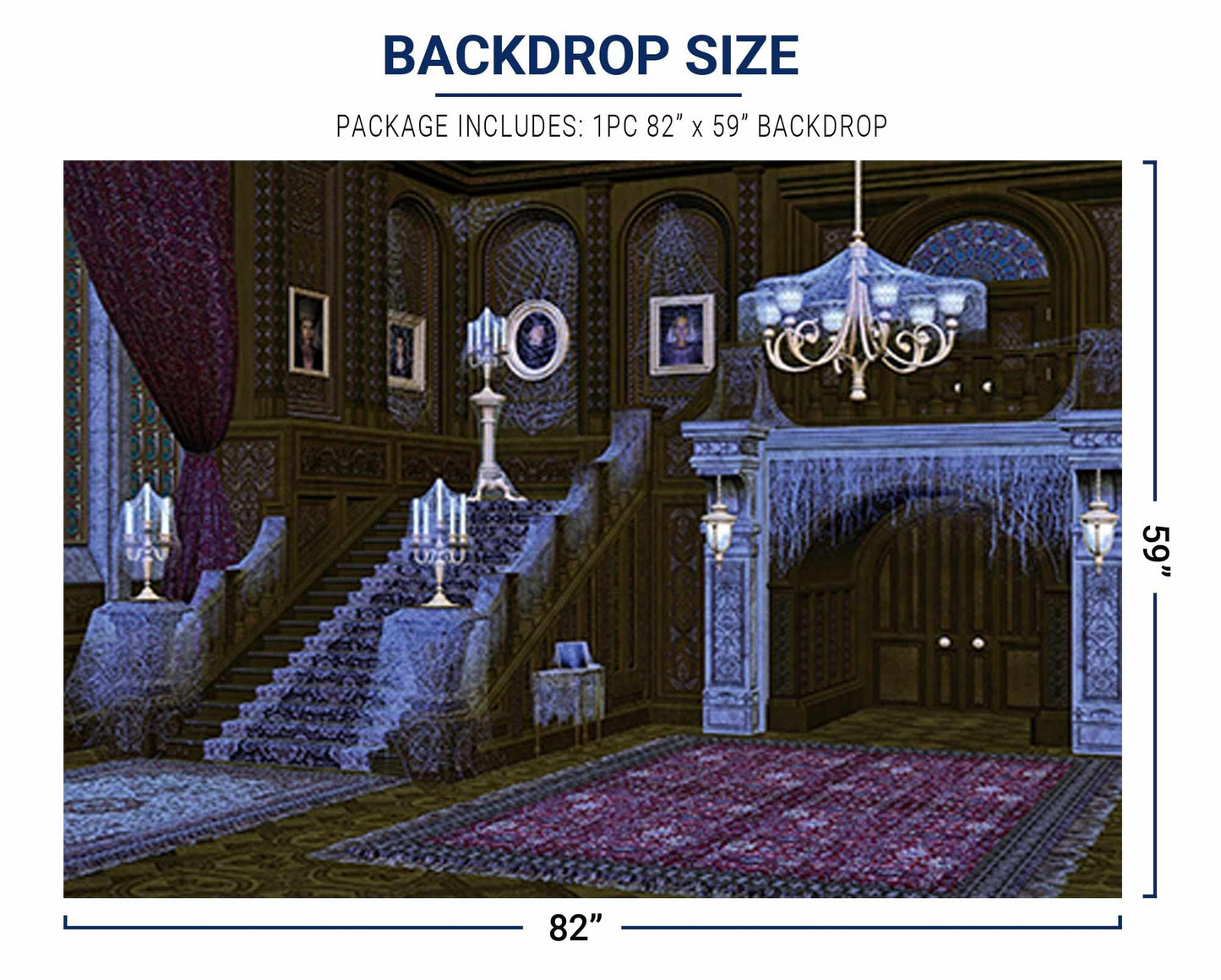 Allenjoy 7x5ft Halloween Haunted House Backdrop Middle Ages Retro Spooky Deserted Spider Web Stairs Background Decor Photography Photoshoot Studio Booth Props