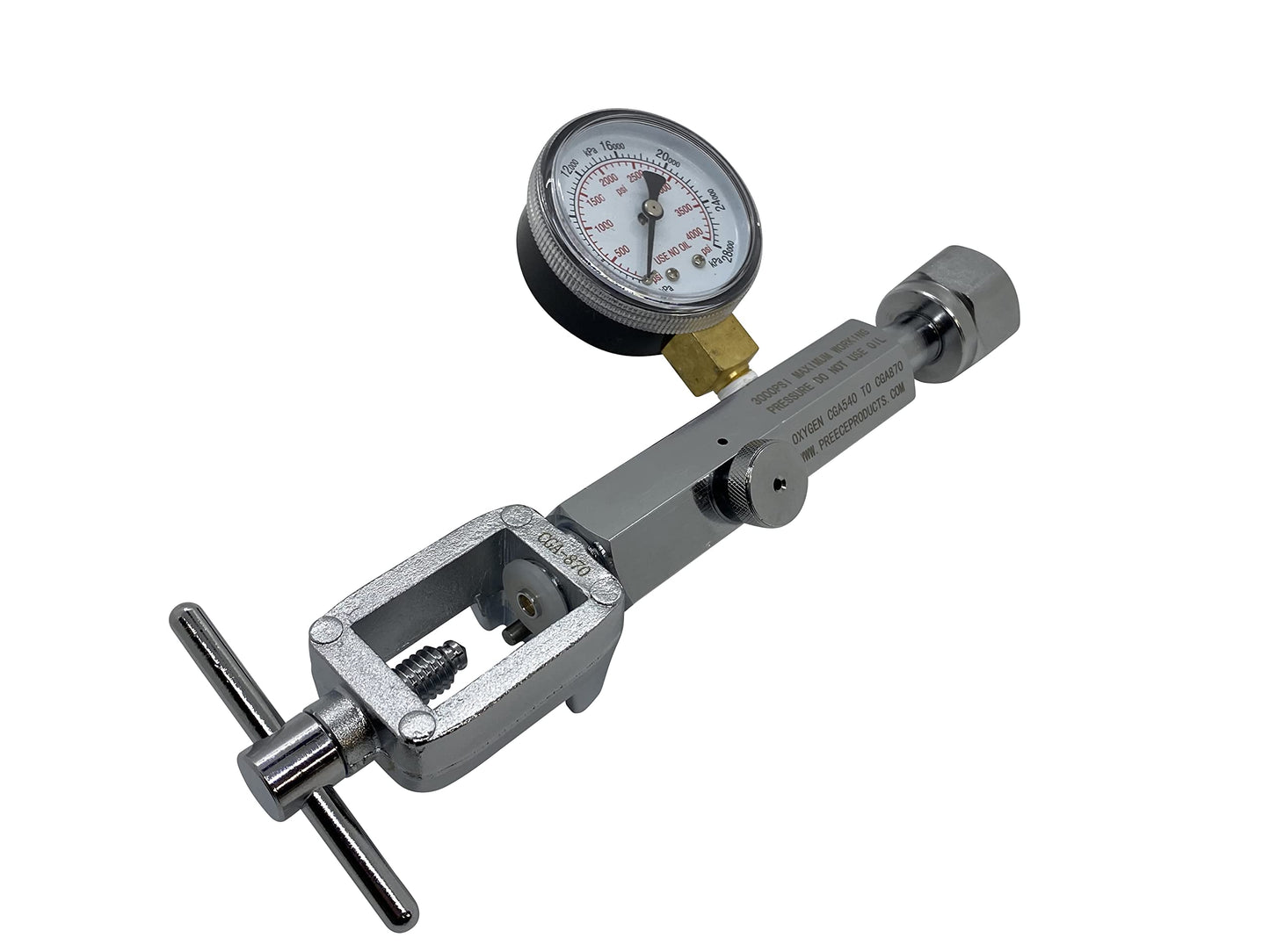 Oxygen Transfill Transfiller Adaptor CGA540 to CGA870 with Bleed Valve Medical Dental Aviation