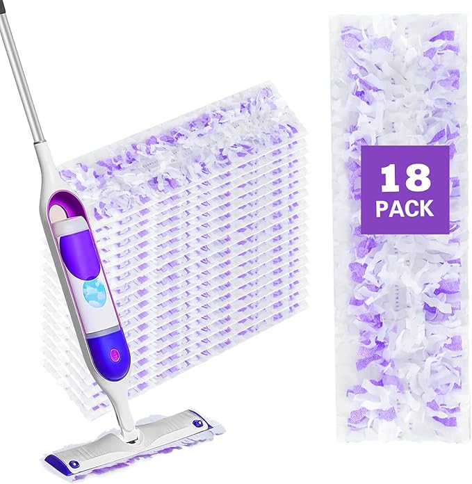 18 Pack Disposable Power Mop Refills for Swiffer Power Mop - 5X Cleaning Power Mop Pads for All Multi-Surface Hardwood Floor Cleaning, 12 Layers Thickened Durable | Super Absorbent | Unscented