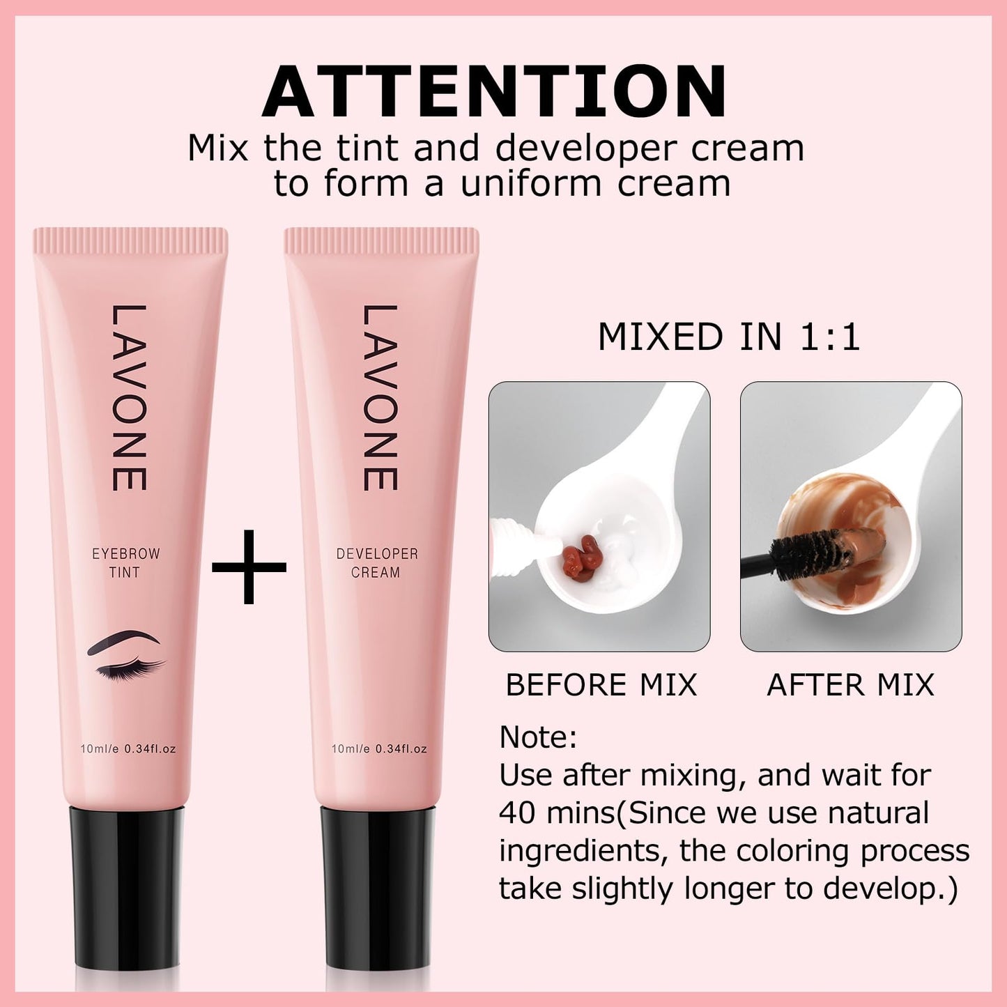 Eyebrow Color Kit with Brow Color & Eyebrow Pencil, 2-in-1 Natural Effects Eyebrow Makeup Set, Easy & Safe to Use 10ml - Soft Br