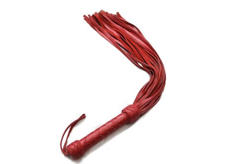 MarquiseDeBliss Genuine Leather Handcrafted Gentle Horse Whip - Thick Equestrian Training and Riding Essential - Riding Tools (27.6 Inches, Red)