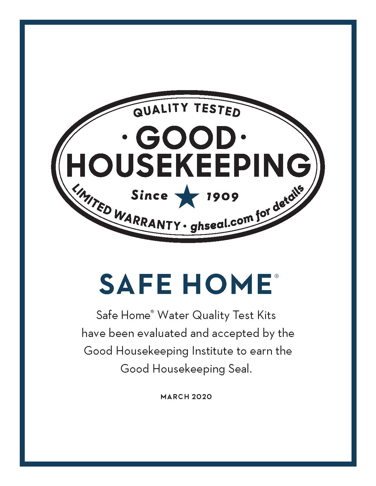 Safe Home® DIY Lead in Drinking Water Test Kit – Advanced Detection to 4 PPB – 5-Minute Test – 3 Levels of Test Results – EPA Lab Certified – Made in The USA – (1 Pack)