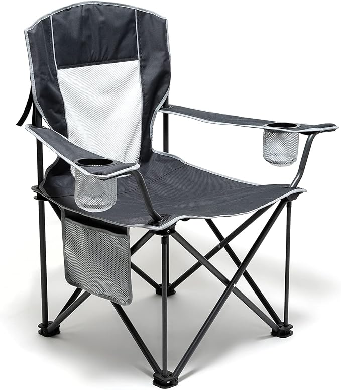 SUNNYFEEL UNNYFEEL Oversized Folding Camping Chair 500 LBS Heavy Duty Lawn Chairs with Portable Folding with Armrest, Cup ...