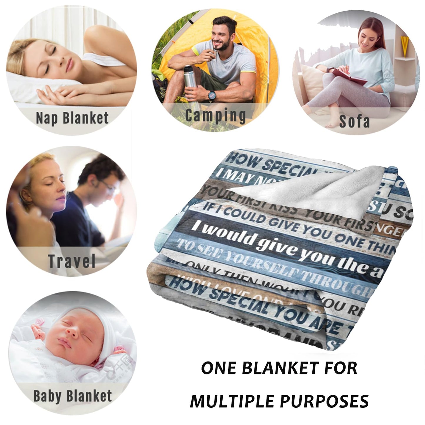 Gifts for Wife, Anniversary Birthday Gifts for Wife, Blanket to Wife from Husband, Presents for Mother's Day,Christmas, Valentine's Day, Soft Flannel Throw Blanket Bed Wife Blanket Gift(50x60)