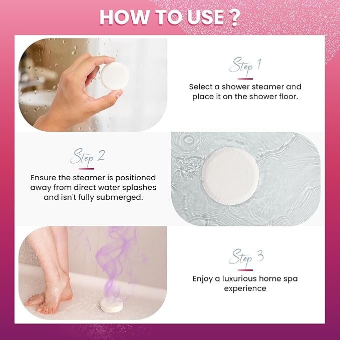 Shower Steamers Aromatherapy - Birthday Gifts for Women Mom, 8 Pack Shower Bombs with Rose Essential Oil, Relaxation Spa Gifts, White Elephant Christmas Gifts, Stocking Stuffers for Adults, Teen