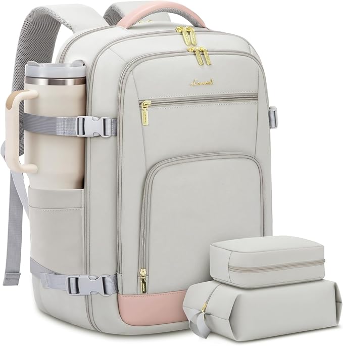 LOVEVOOK Travel Backpack For Women, 40L Carry On Backpack Flight Approved, TSA Personal Item Travel Bag Fits 17 Inch Lapto...