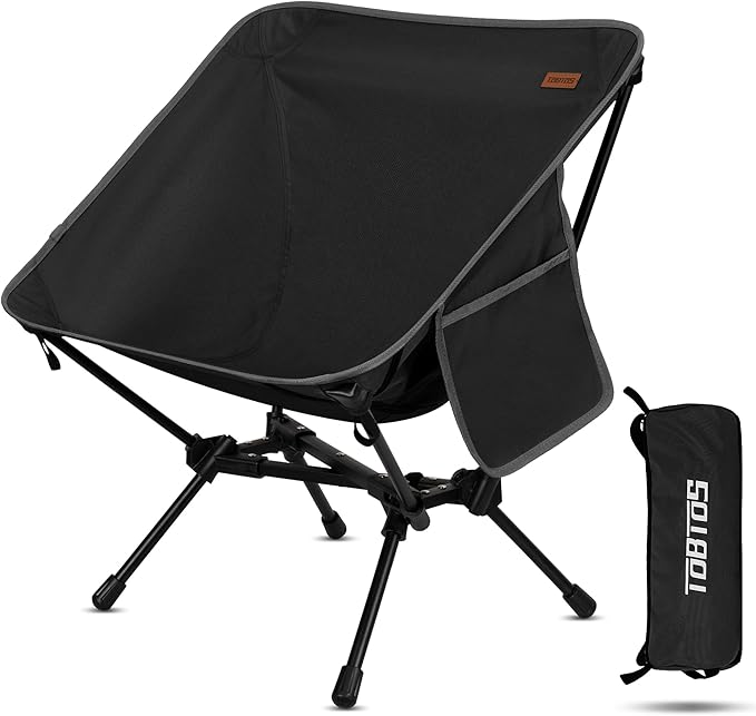 TOBTOS Ultralight Camping Chair, Portable Folding Chair Support 330 lbs, Compact Backpacking Chair with Carry Bag for Hiki...
