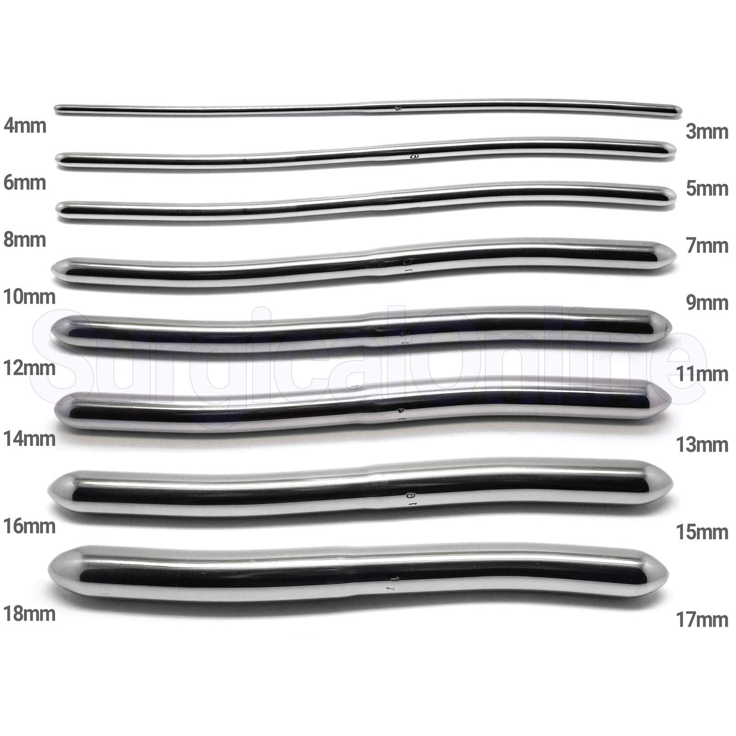 SURGICAL ONLINE 8 Hegar Medical Dilator Sounds Set 7.5inch Double Ended Instrument (Double Ended)