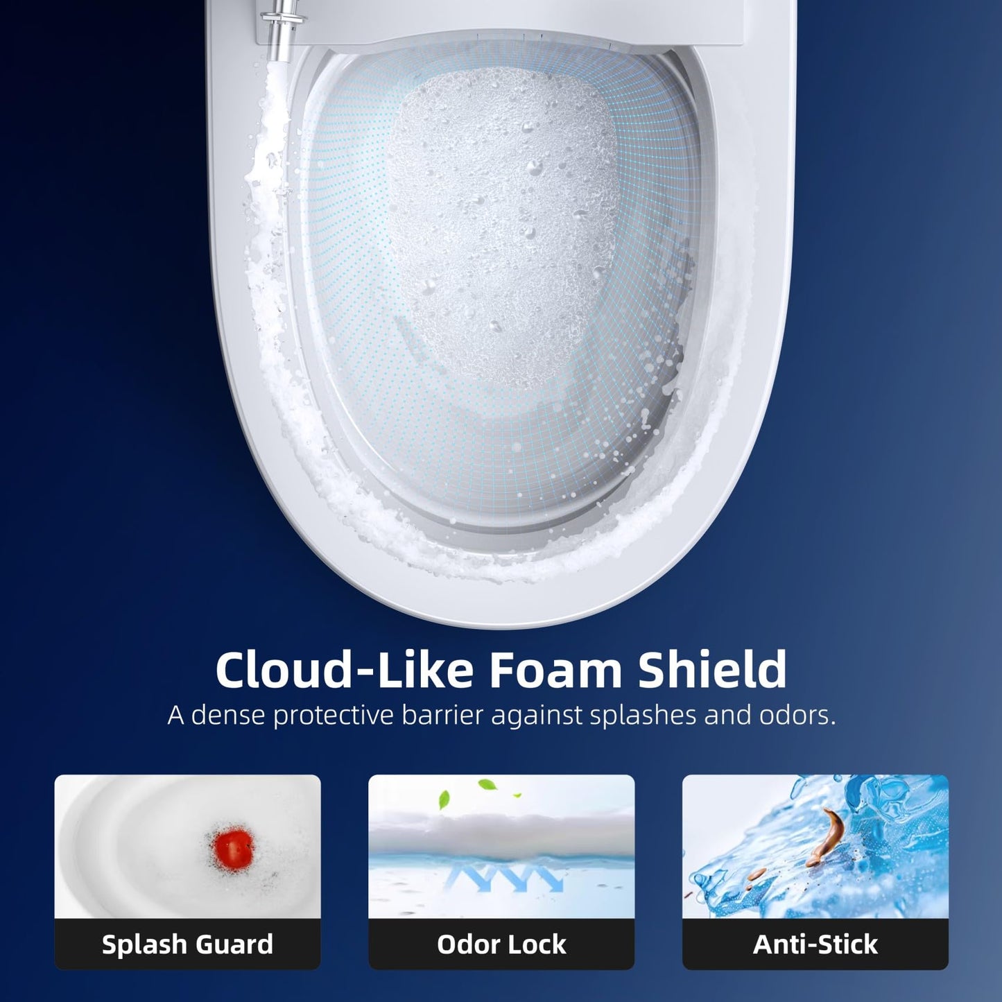 RekeSmt Smart Toilet with Bidet, ADA Comfort Height, UV-C Light, Foam Shield, Auto Open Close & Men's Urinal Auto Flush, 12" Rough-in One Piece Bidet Toilet with Tank, RKS-X700 MAX