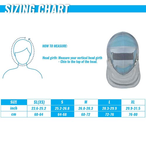 Sabre Fencing Mask - 350N Sabre Fencing Helmet with Removable Lining - CE Certified Protective Gear (Removable Lining, Large)