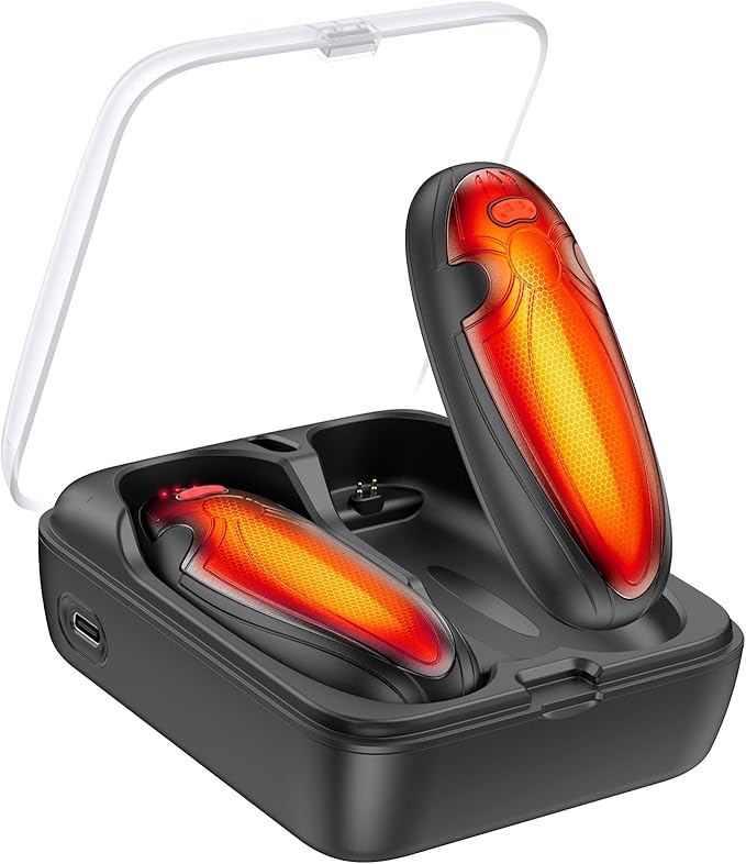 Hand Warmers Rechargerable 2 Pack - 14000mAh Electric AI Handwarmers with Charging Case, Magnetic 2 in 1 Pocket Heater, Gifts for Women/Men/Golf/Hunting/Travel/Camping Accessories