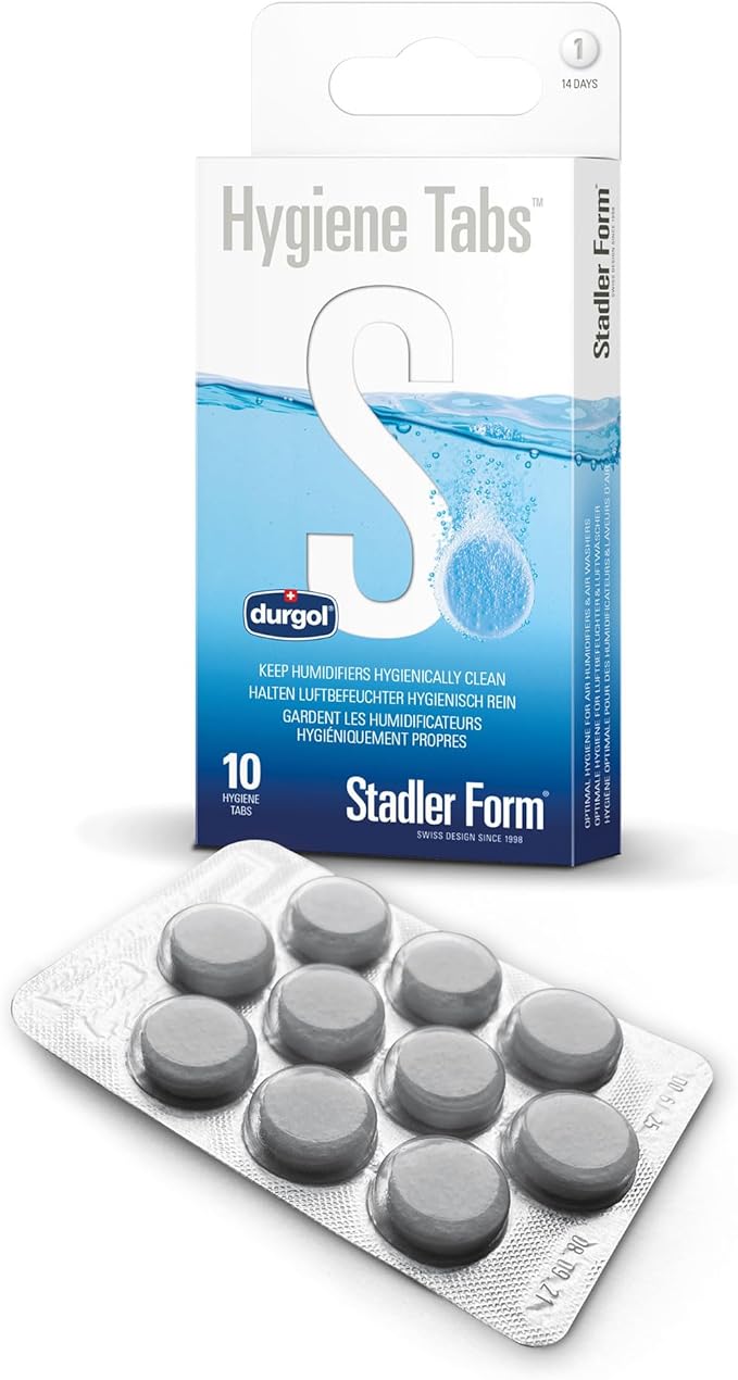 Stadler Form Hygiene Tabs, for humidifiers and air washers, easy to use, biodegradable, 10 tabs for optimum water hygiene and 5 months of humidifier operation