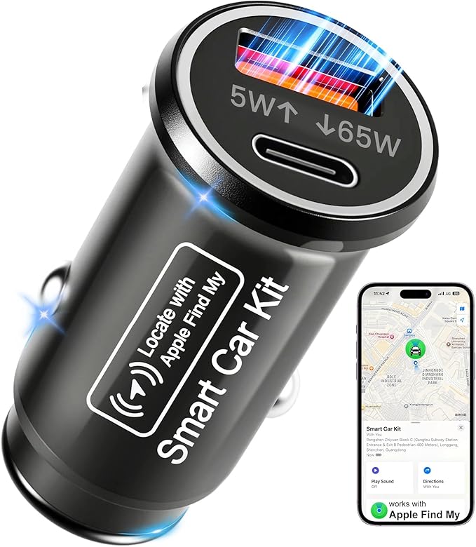 GPS Tracker for Vehicles, Tracking Devices for Cars Hidden, Undetectable GPS Tracker for Car with High-Speed 65W Dual Port...