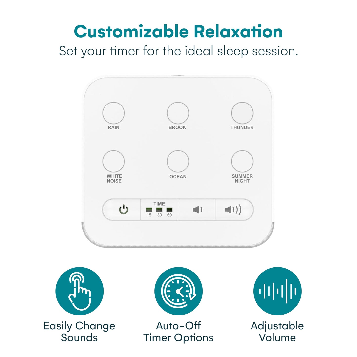 Big Red Rooster Sleep Sound Machine - White Noise Device for Kids and Babies with Rain and Nature Sounds - Portable Noise Cancellation for Nap Time, Bedroom, Nursery, or Office - 4x4x3 in