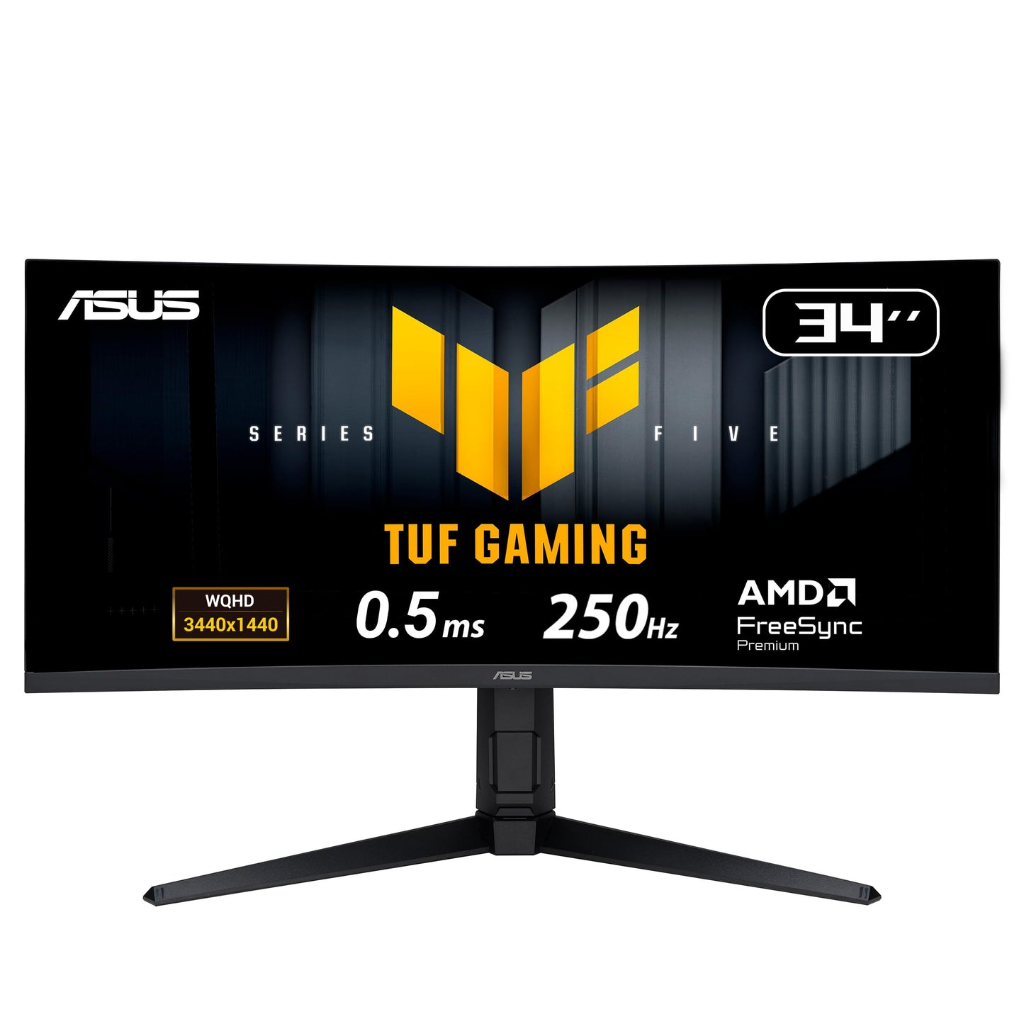 ASUS TUF Gaming 34” 1440P Ultrawide Curved Monitor (VG34WQML5A) - 250Hz, 0.5ms, FastIPS, FreeSync Premium, Extreme Low Motion Blur, DisplayHDR400, 95% DCI-P3, DisplayWidget, Gaming AI, 3 yr Warranty