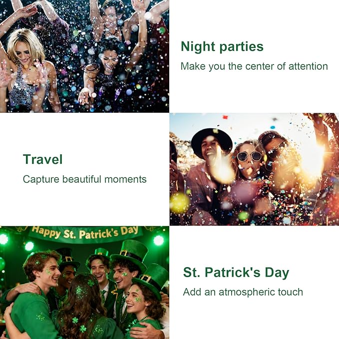 Hair and Body Glitter Spray, 1PC St Patricks Day Accessories Hair Glitter Extra Fine Face Shimmer Powder for Clothes, Festival Loose Sparkle Powder for Rave Nail Art Easter Crafts (Green)
