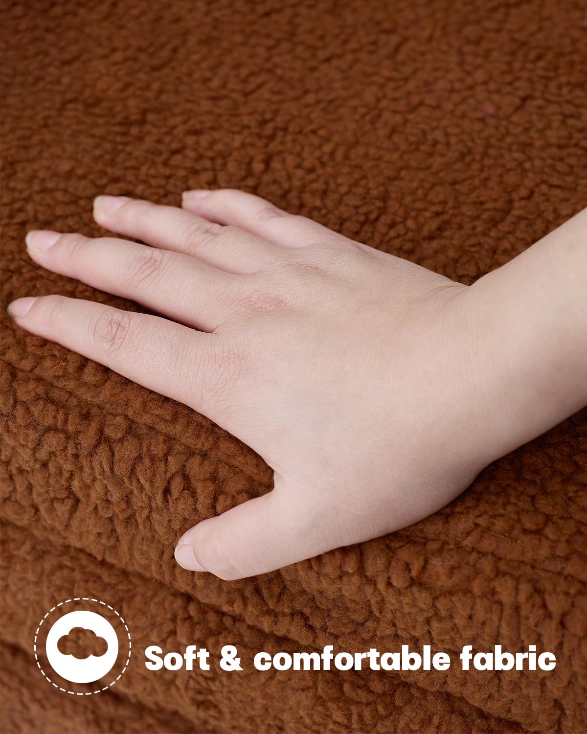 MOONBEEKI 2-in-1 Foldable Toddler Couch – Soft Sherpa Sofa Chair for Kids Ages 1–3, Brown Bear, Medium