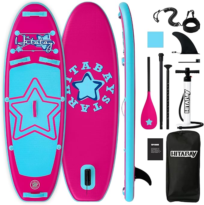 Kids Paddle Board with SUP Accessories, Child Paddle Board Durable, Lightweight, Stable Design, Wide Non-Slip Deck, 7ft 7....