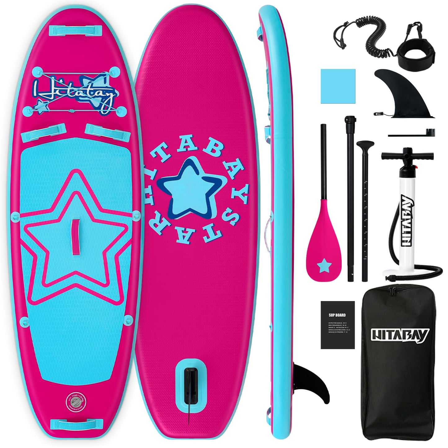 Kids Paddle Board with Inflatable SUP Accessories, Durable, Lightweight, Wide Stable Design, Non-Slip Comfort Deck, Child Stand Up Paddle Board for Kids & Youth