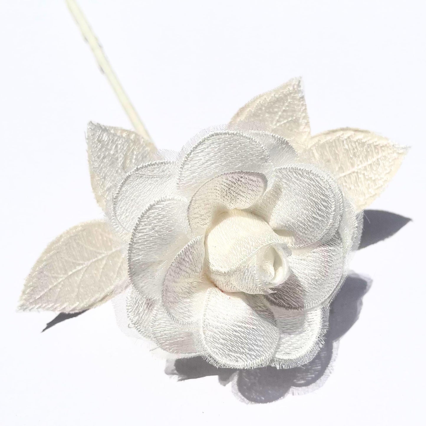 Camellia Bees Handmade Lace Flower for 13th Wedding, Valentine's Day Gift, Lace (White)