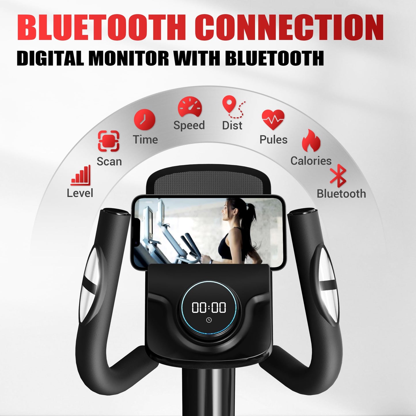 GOIMU Elliptical Machine, Elliptical Exercise Machine for Home with Hyper-Quiet Magnetic Driving System, Elliptical Trainer with 15.5IN Stride, 350LBS Loading Capacity