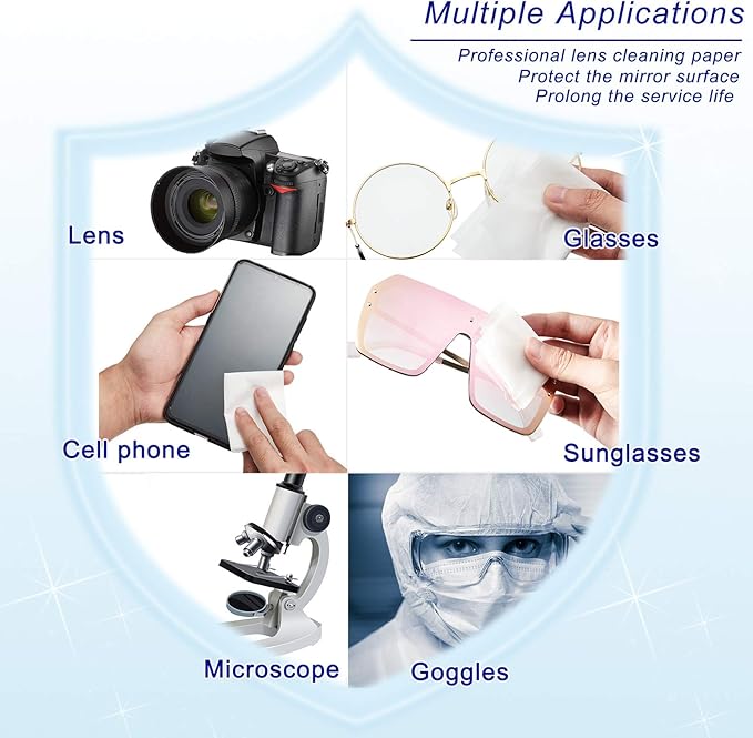 1000 Pieces Lens Cleaning Paper Tissue Lens Paper Bulk for Camera Lenses, Microscopes, Computer Screens, Magnifiers, Glasses, 20 Booklets