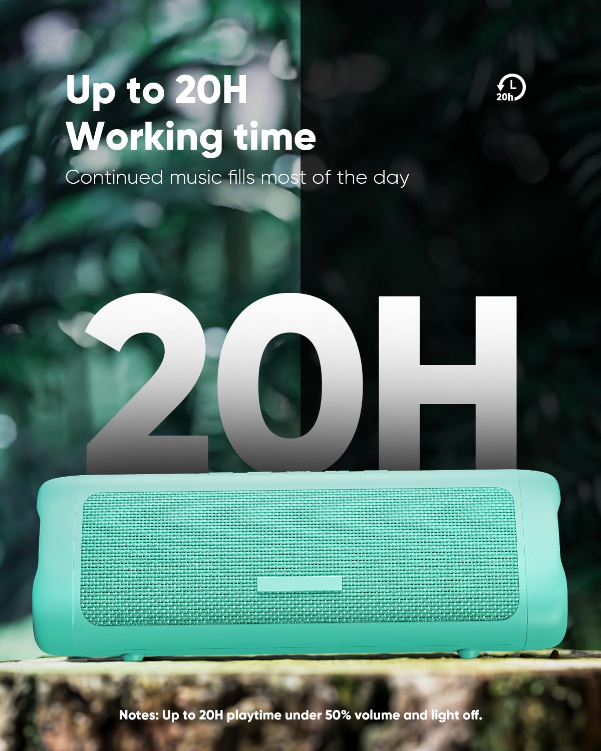 Bluetooth Speaker, IPX5 Waterproof Speaker with HD Sound, Up to 20H Playtime, TWS Pairing, BT5.3, Portable Wireless Speakers for Home/Party/Outdoor/Beach, Electronic Gadgets, Birthday Gift (Teal)