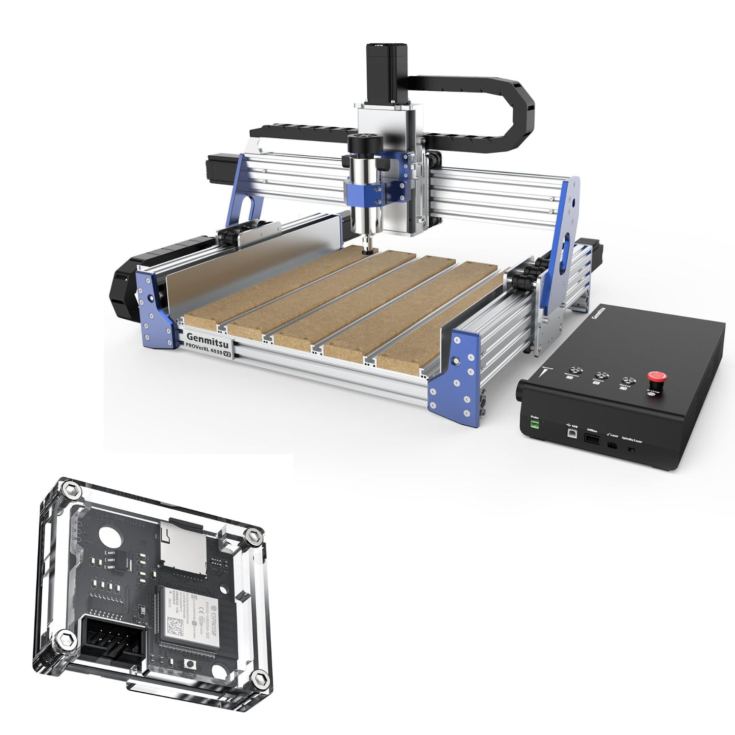 Genmitsu CNC Router Machine PROVerXL 4030 V2 + GGW-U232 Wireless Wi-Fi Module Kit, App G-Code Sending