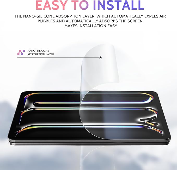 2 Pack Like Paper Screen Protector for iPad Air 11 Inch 2024/2025 (M2/M3, 6th/7th Gen), Matte Anti Glare PET Film/Blue Light Filter Eye Protection Cover/Drawing & Writing Feel Like on Paper