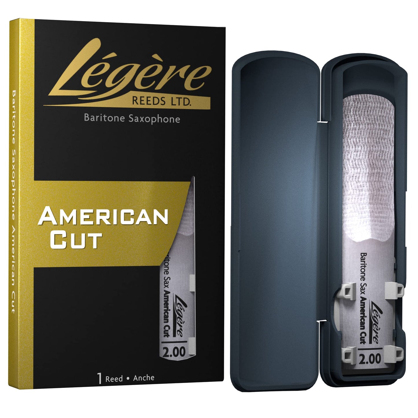L  Gre Reeds - Baritone Saxophone Reed, American Cut, Strength 2.00 (Bsa2.00) - Premium Synthetic Woodwind Reed