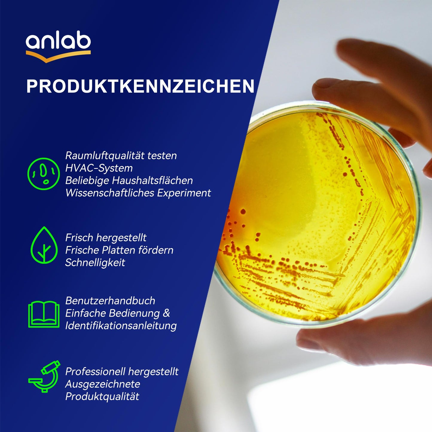 Nutrient Agar Petri Dishes Science Project Kit | Pre-Poured Agar Plates and Cotton Swabs for Science Experiments | Bacteria Science Kit - Sealed Separately (Items of 10)
