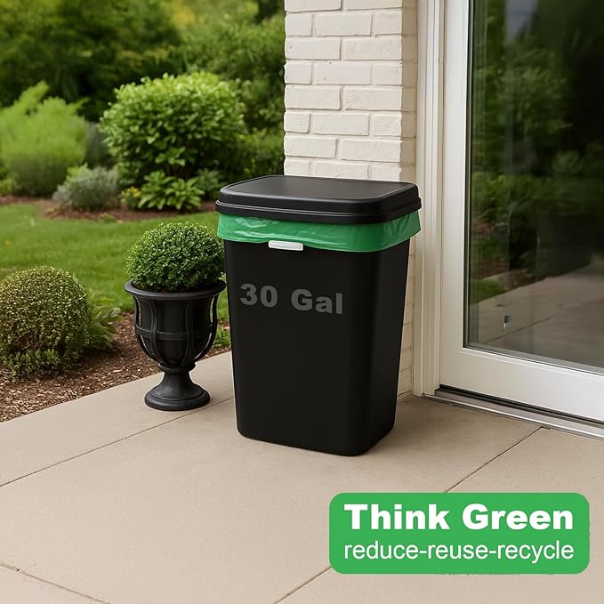 Compostable Trash Bags – 30 gallon 25 Pack, Waste Bags, Nature-Friendly, Tear-Resistant, Odor-Free, Durable & Convenient