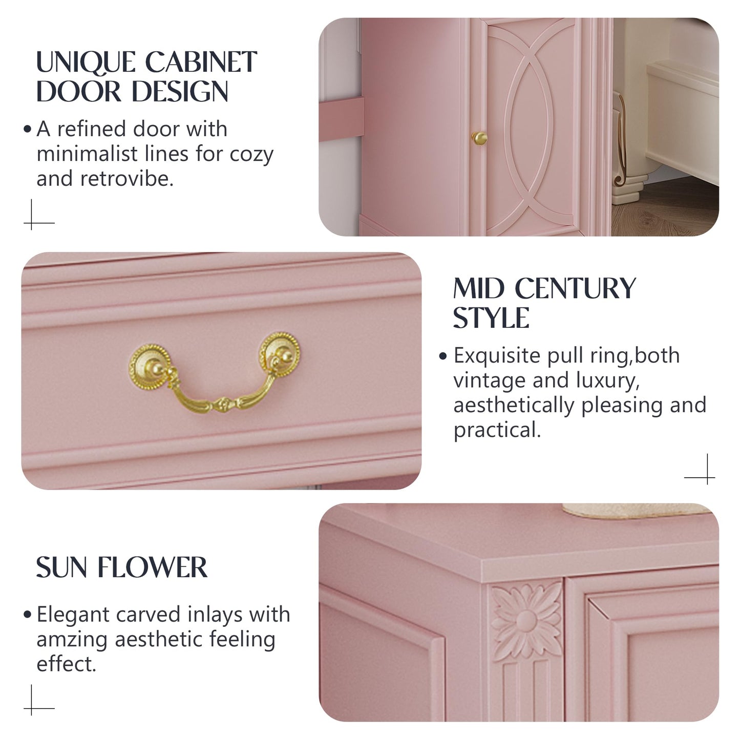 Lareth Makeup Vanity Desk with Lighted Mirror, 39.4 inch Vanity Table with Power Outlet, Bedroom Dressing Table, Adjustable Lights & 1 Cabinet 2 Drawers, Gifts for Teen Girls Women, Light Pink